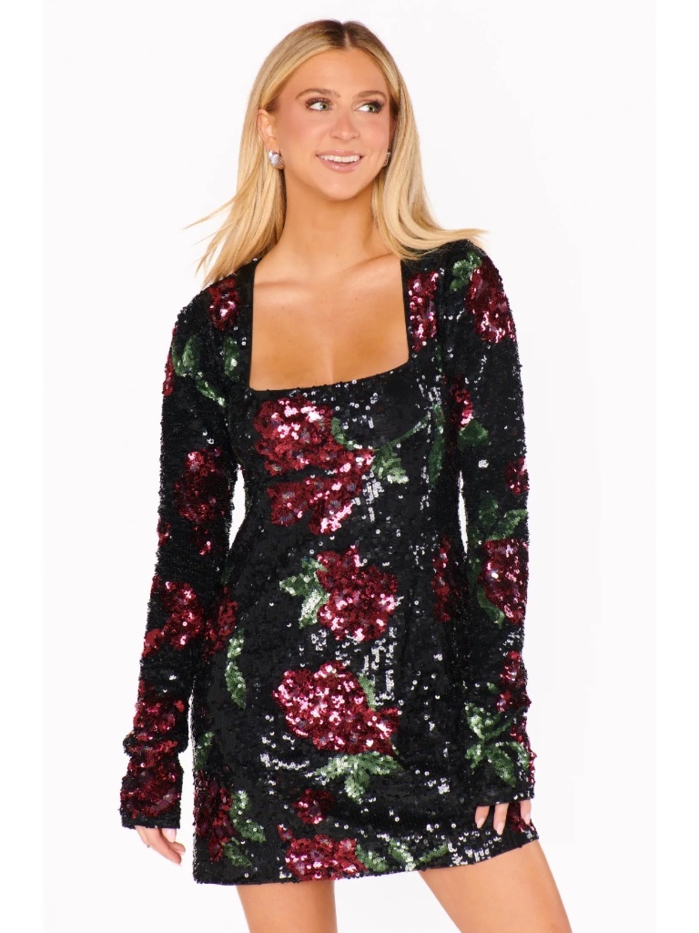 NWT Show Me Your Mumu Out Tonight Send Me Roses Sequin Mini Dress S - Picture 4 of 4